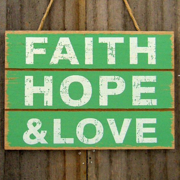 Sign Small Rustic Spiritual 'Faith Hope & Love' Choice of four colors - Picture 8 of 8